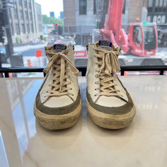 Golden Goose White Slide High-top Sneakers White/Yellow/Black - Picture 2 of 11